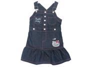 Hello Kitty Little Girls Blue Denim Snap Sequined Applique Ruffle Dress 5