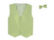 Lito Baby Boys Apple Green Poly Silk Vest Bowtie Special Occasion Set 12 24M