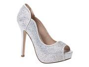Sweetie s Shoes Silver Jlo Special Occasion Open Toe Pumps 8 Womens