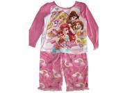 Disney Little Girls Pink Princesses Animal Rainbow 2 Pc Pajama Set 2T