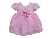 Little Girls Pink Diamond Style Beaded Embroidered Flower Girl Dress 4T