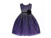 Crayon Kids Little Girls Purple Velvet Flower Sash Sequin Christmas Dress 2T