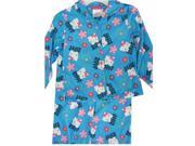 Hello Kitty Big Girls Sky Blue Kitty Flower Print 2 Pc Pajama 10