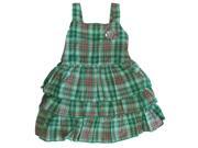Carter s Little Girls Green Plaid Sequin Heart Adornment Sleeveless Dress 6