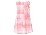 Richie House Little Girls Pink Sleeveless High Neck Floral Printed Dress 4 5