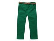 Richie House Baby Boys Green Classic Bright Belted Pants 24M
