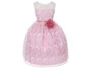Kids Dream Big Girls Ivory Rose Lace Flower Special Occasion Dress 8