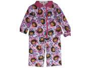 Nickelodeon Little Girls Pink Dora The Explorer Heart Print 2 Pc Pajama Set 4T