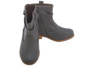L Amour Toddler Girls 10 Grey Leather Mid Ankle Zip Fashion Boots