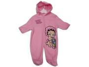 Nickelodeon Baby Girls Pink Baby Boop Hooded Zipper Coverall 3 6M