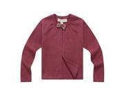 Richie House Little Girls Maroon Bow Open Cardigan 4