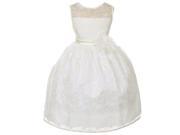 Kids Dream Big Girls Ivory Lace Flower Special Occasion Dress 12