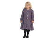 Angels Garment Little Girls Purple Patterned Single Breasted Coat 5 6