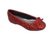 Rachel Shoes Little Big Girls Red Glitter Texture Bow Slip On Flats 1 Kids