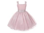 Cinderella Couture Little Girls Blush Rhinestone Ruched Sleeveless Dress 6