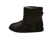 L Amour Little Girls Black Glitter Furry Lined Suede Detail Boots 8 Toddler