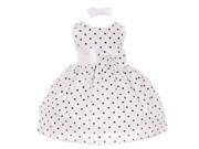 Baby Girls Navy Polka Dot Headband Special Occasion Dress 24M