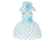 Cinderella Couture Baby Girls Aqua White Polka Dot Hat Occasion Dress 6M