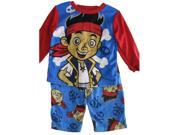 Jake the Pirate Baby Boys Red Sky Blue Cartoon Themed 2 Pc Pajama Set 18M