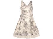Rare Editions Big Girls Silver Flowery Pattern Sleeveless Dress 12