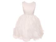Chic Baby Big Girl Ivory Dull Satin Soft Organza Special Occasion Dress 8
