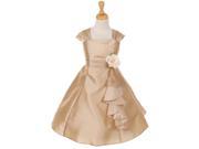 Cinderella Couture Little Girls Champagne Taffeta Corsage Flower Girl Dress 6