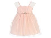 Sweet Kids Baby Girls Petal Pink Lace Sleeve Pearl Broach Easter Dress 18M