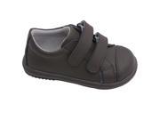 L Amour Toddler Boys Khaki Double Velcro Strap Leather Sneakers 5 Toddler