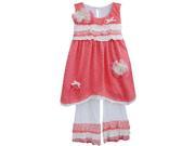 Isobella Chloe Baby Girls Coral Carnation Kisses Two Piece Pant Set 3M