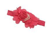 Reflectionz Girls Fuchsia Pearl Lace Bow Attached Flowery Stretchy Headband