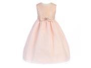 Crayon Kids Little Girls Pink Textured Bodice Bow Adorned Easter Dress 4T