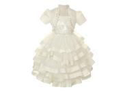 Cinderella Couture Little Girls White Organza Satin Bolero Communion Dress 6