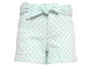 Ko Ko Ailis Little Girls Mint Pink Polka Dotted Tie Bow Waist Shorts 4