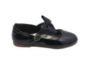L Amour Little Girls Black Grosgrain Bow Flats Dress Shoes 8 Toddler