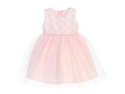 Sweet Kids Baby Girls Pink Cross Hatch Satin Tulle Easter Dress 24M