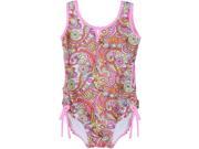 Isobella Chloe Little Girls Pink Island Girl Cut Out One Piece Swimsuit 6X