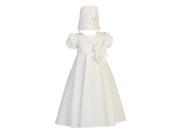 Lito Baby Girls White Floral Jacquard Christening Easter Hat Dress Set 3 6M