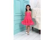 Richie House Big Girls Red Lace Trim Bold Rose Accent Dress 10