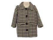 Kids Dream Little Girls Black White Snap Buttons Houndstooth Jacket Coat 6