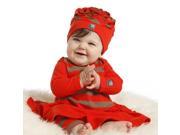 KidCuteTure Baby Girls Geranium Red Beth Dress Leggings Outfit Set 12M