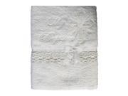Lito Baby Unisex White Embroidered Cross Dove Lace Trims Christening Towel