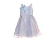 Angels Garment Big Girls Blue Polka Dots Organza Overlay Easter Dress 7