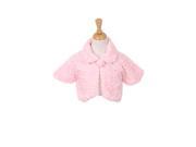 Little Girls Pink Rose Cuddly Faux Poly Lining Special Occasion Shrug 2