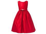 Sweet Kids Little Girls Red Satin Rhinestone Pin Flower Girl Dress 4