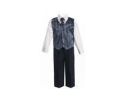 Baby Boys Geometric Print Vest Necktie White Shirt Black Pants Outfit 12M