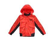 Richie House Little Boys Red Contrasting Hooded Jacket 3 4