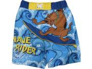 Cartoon Network Little Boys Sky Blue Scooby Doo Print Swim Shorts 4T