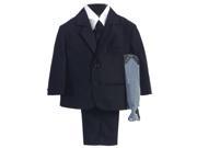 Lito Little Boys Navy Two button Herringbone Pattern Special Occasion Suit 4