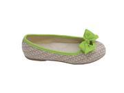 L Amour Toddler Girls Lime Faux Straw Bow Fashion Flats 10 Toddler