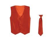 Lito Baby Boys Orange Poly Silk Vest Necktie Special Occasion Set 12 24M